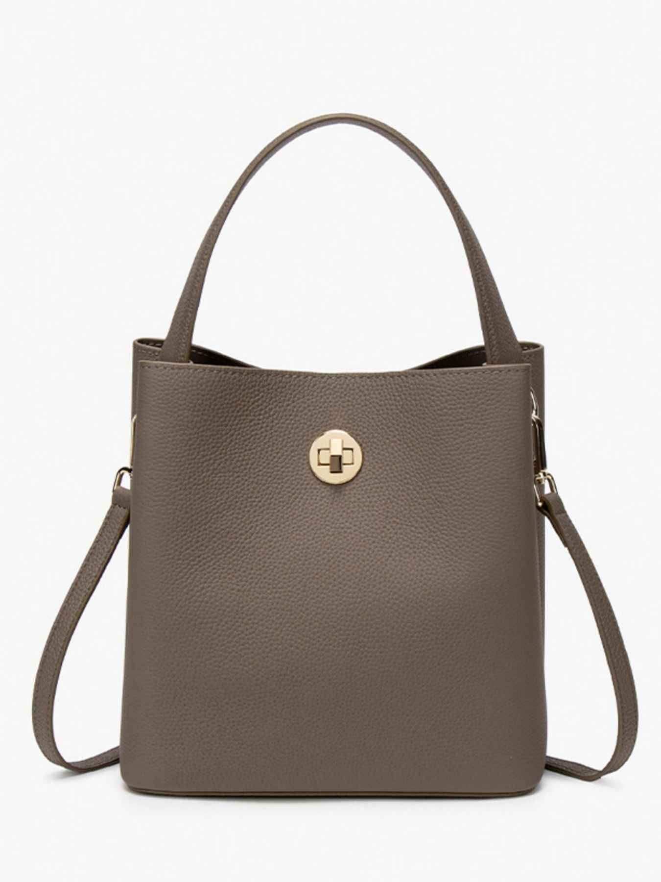 Leather Bucket Crossbody Bag