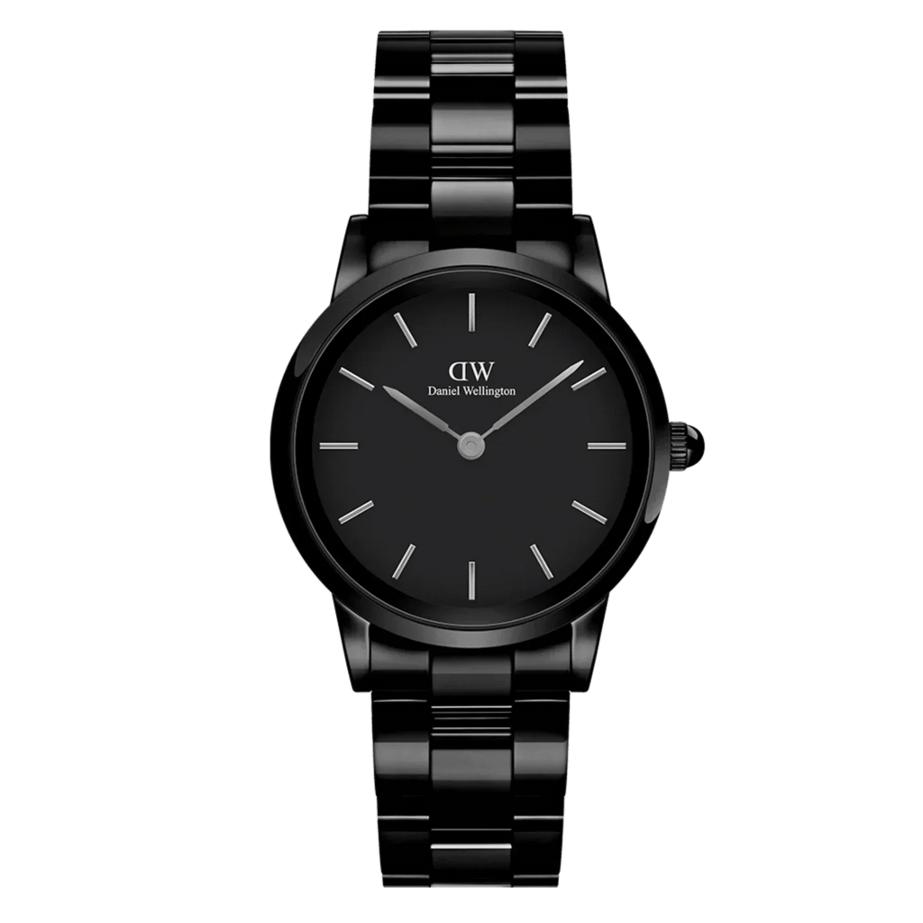Daniel Wellington Mens Black Iconic Link Ceramic Watch Dw00100414 -korean beauty