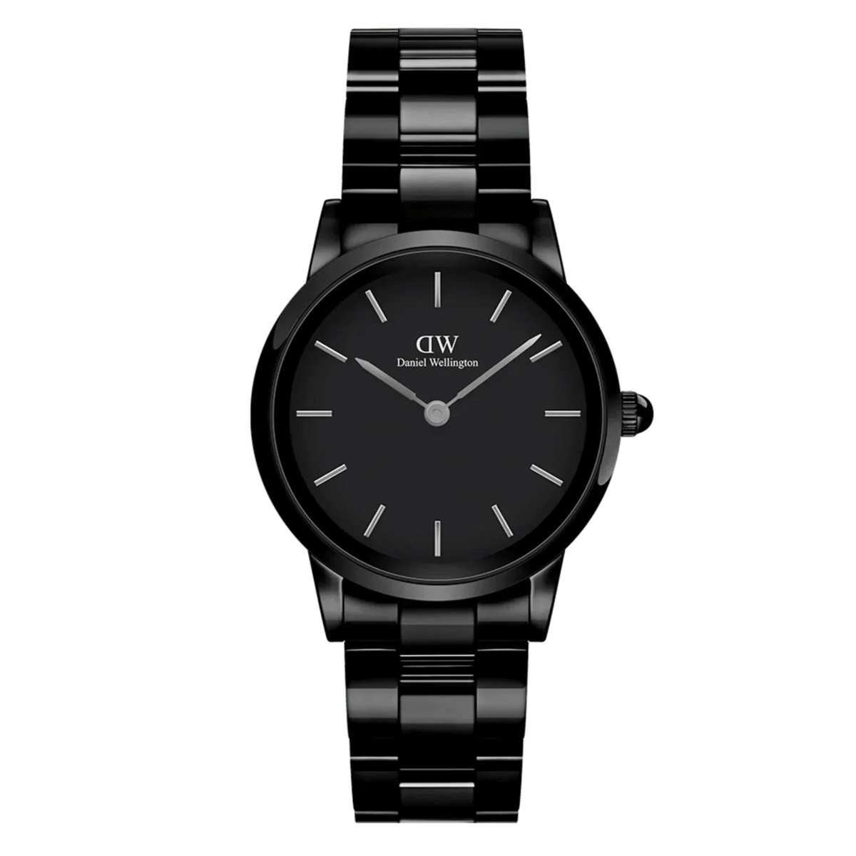 Daniel Wellington Mens Black Iconic Link Ceramic Watch Dw00100414 -korean beauty