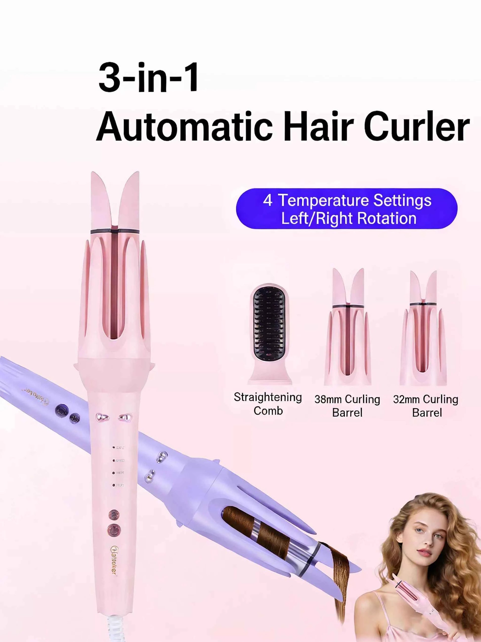 2-in-1 Automatic Rotating Ceramic Curling Iron