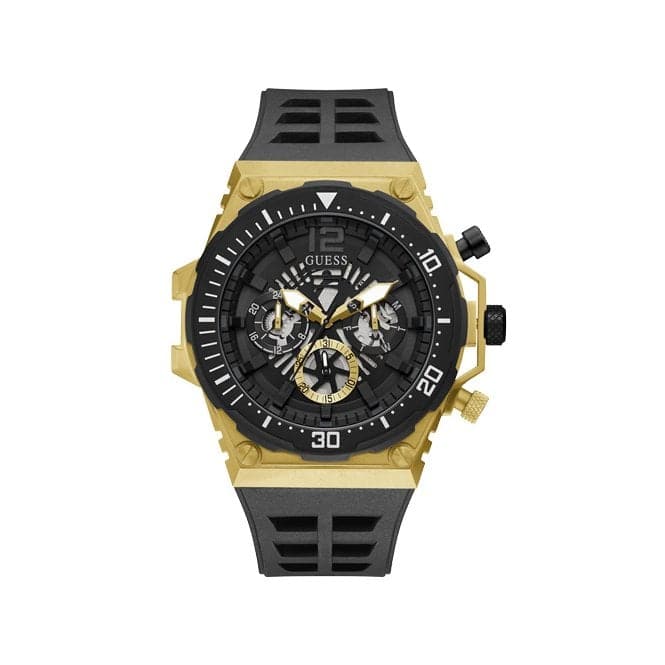 Guess Watches Exposure Mens Sport Gold Stainless Steel Watch Gw0325g1 -korean beauty