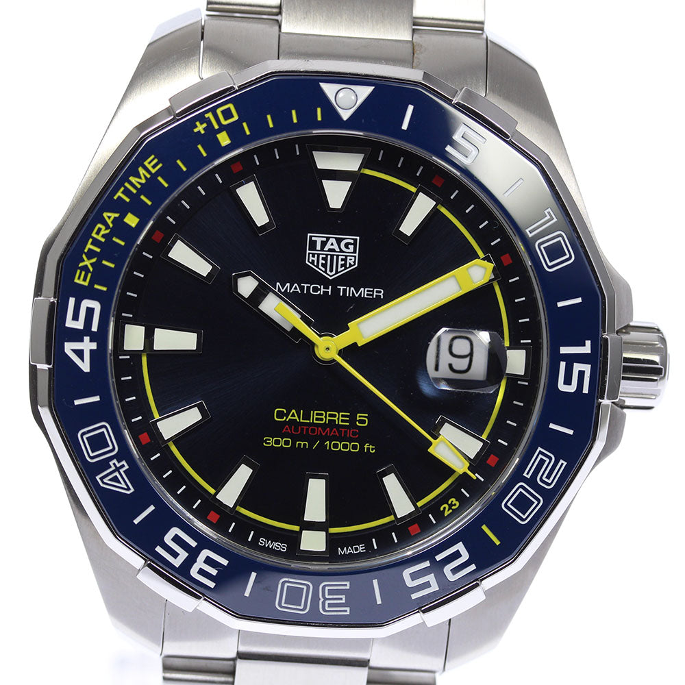Tag Heuer Aquaracer Caliber 5 Match Timer Shinji Kagawa Edition Blue Dial Silver Steel Strap Watch For Men Way201h Ba0927 -korean beauty