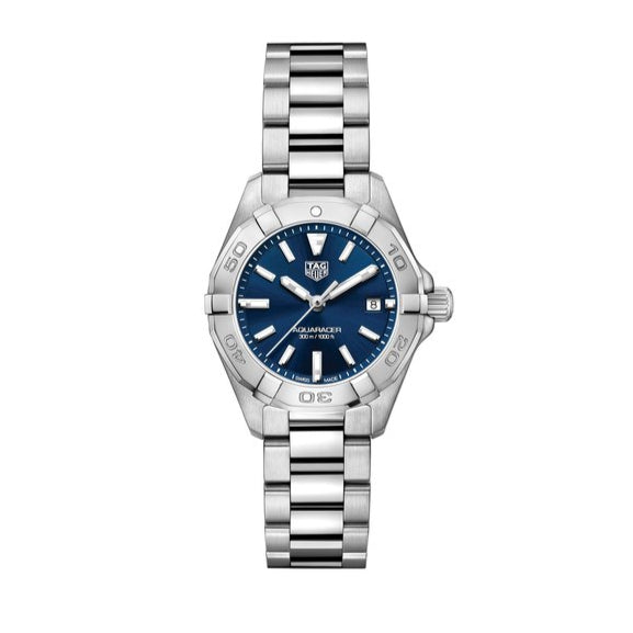 Tag Heuer Aquaracer Blue Dial Silver Steel Strap Watch For Women Wbd1412 Ba0741 -korean beauty