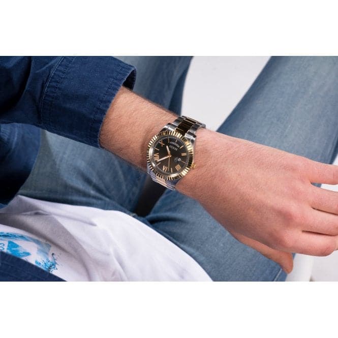 Guess Watches Gents Connoisseur Stainless Steel 2 Tone Watch Gw0265g8 -korean beauty