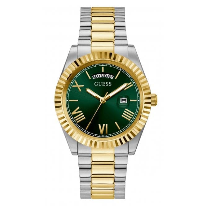Guess Watches Gents Connoisseur Stainless Steel 2 Tone Watch Gw0265g8 -korean beauty