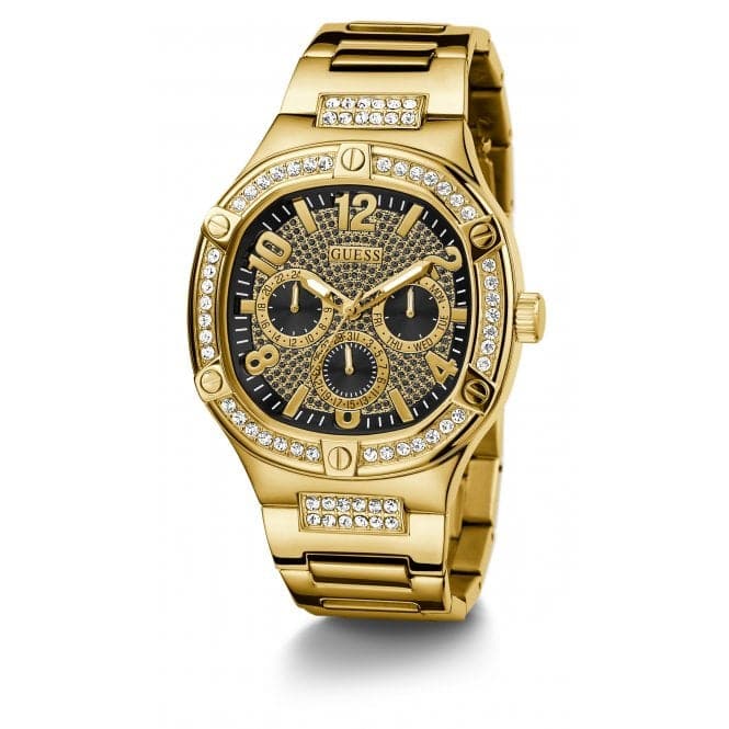 Guess Watches Gents Duke Stainless Steel Gold Watch Gw0576g2 -korean beauty