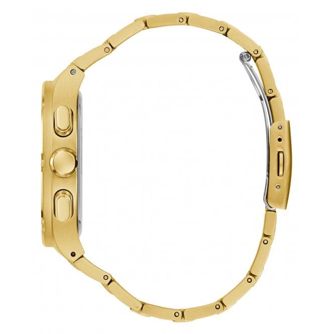 Guess Watches Gents Headline Stainless Steel Gold Watch Gw0572g2 -korean beauty