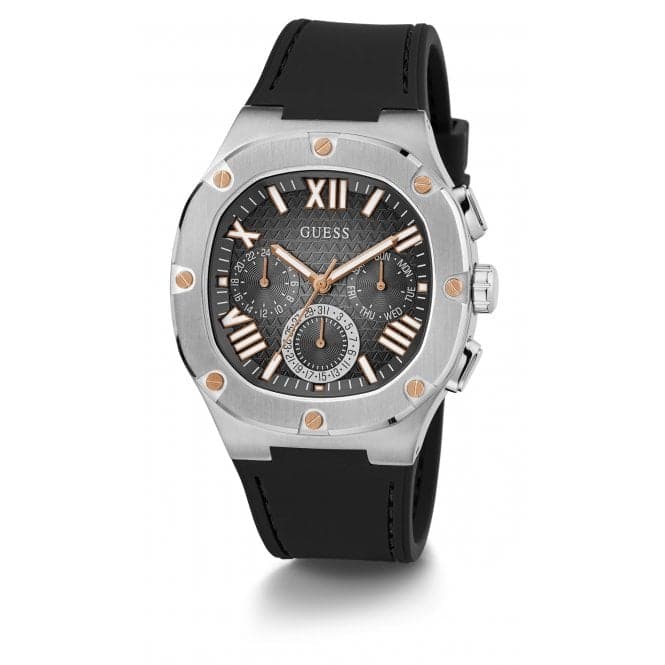 Guess Watches Gents Headline Stainless Steel Silver Watch Gw0571g1 -korean beauty