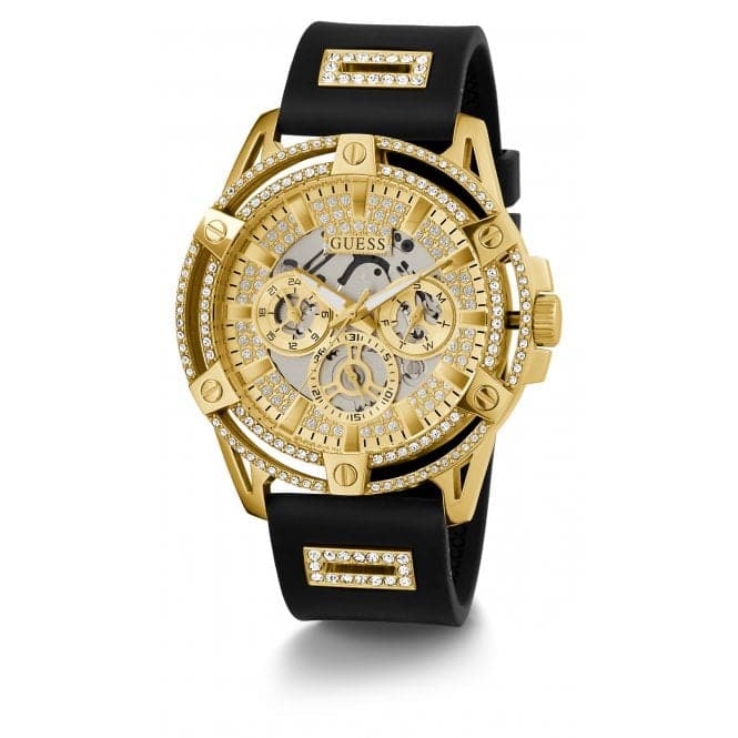 Guess Watches Gents King Stainless Steel Gold Watch Gw0537g2 -korean beauty