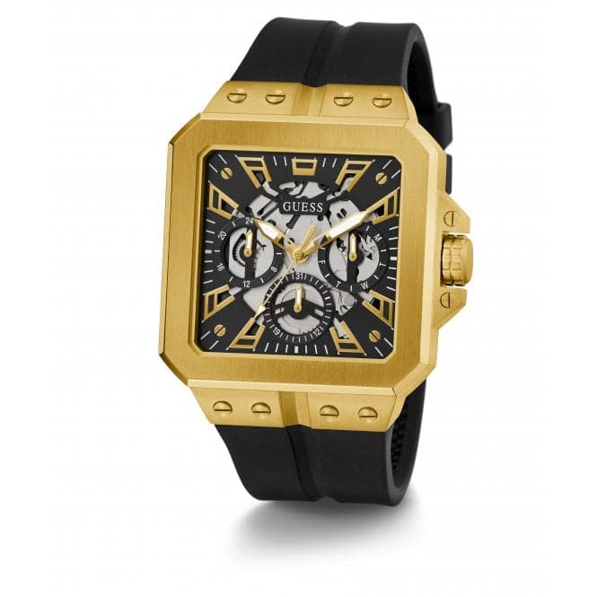 Guess Watches Gents Leo Gold Tone Watch Gw0637g2 -korean beauty