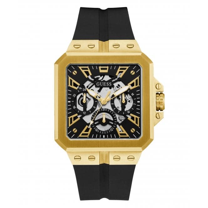 Guess Watches Gents Leo Gold Tone Watch Gw0637g2 -korean beauty
