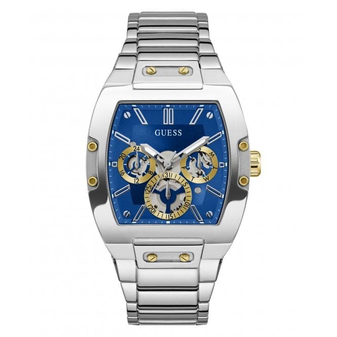 Guess Gents Phoenix Silver Tone Watch Gw0456g5 -korean beauty
