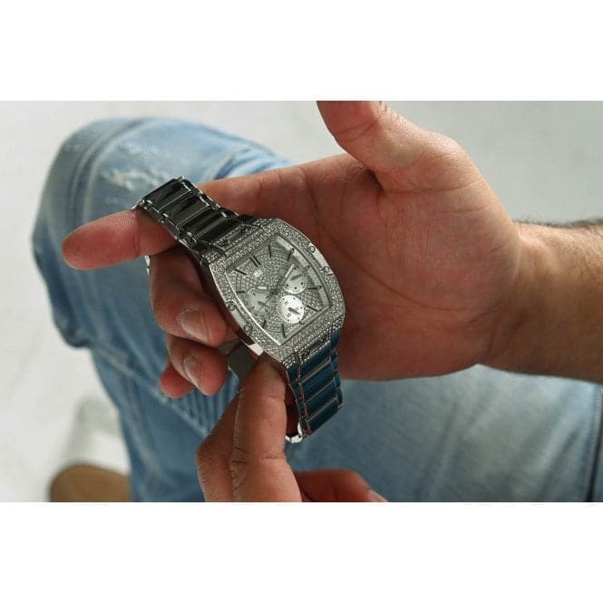 Guess Watches Gents Phoenix Stainless Steel Silver Watch Gw0094g1 -korean beauty