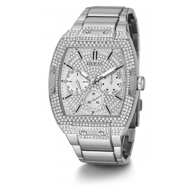 Guess Watches Gents Phoenix Stainless Steel Silver Watch Gw0094g1 -korean beauty