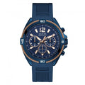 Guess Gents Blue Rose Gold Wire Detail Watch W1168g4 -korean beauty