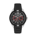 Guess Watches Guess Gents Silver Watch Black Multifunctional Dial And Black Silicone Strap W0967g1 -korean beauty