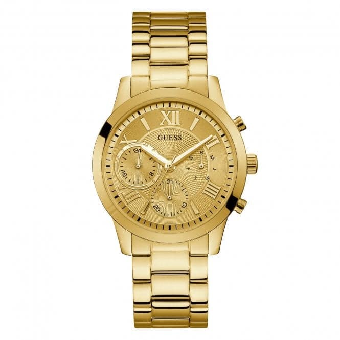 Guess Watches Guess Ladies Gold Watch Champagne Chrono Look Dial W1070l2 -korean beauty