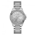 Guess Watches Guess Ladies Silver Crystals Glitz Dial Watch W1156l1 -korean beauty