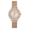 Guess Watches Ladies Soiree Stainless Steel Mesh Rose Gold Watch Gw0402l3 -korean beauty