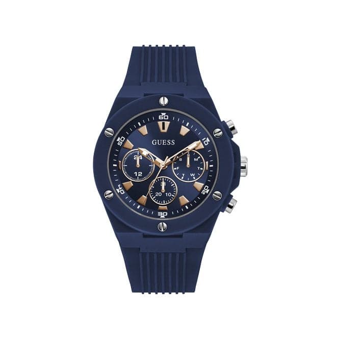 Guess Watches Poseidon Mens Sport Blue Polycarbonate Watch Gw0268g3 -korean beauty