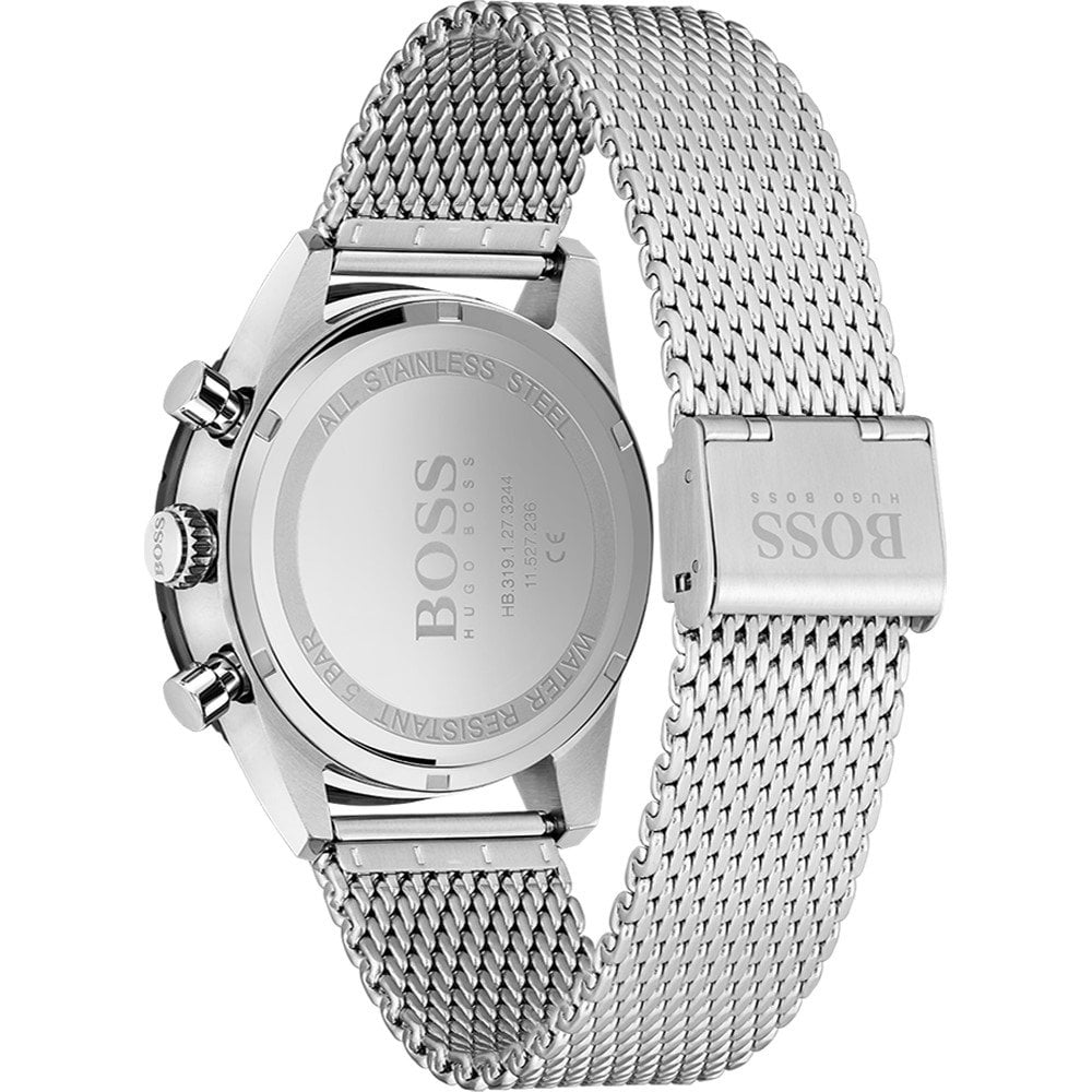 Hugo Boss Mens 1513886 Chronograph Pilot Edition Stainless Steel Watch -korean beauty