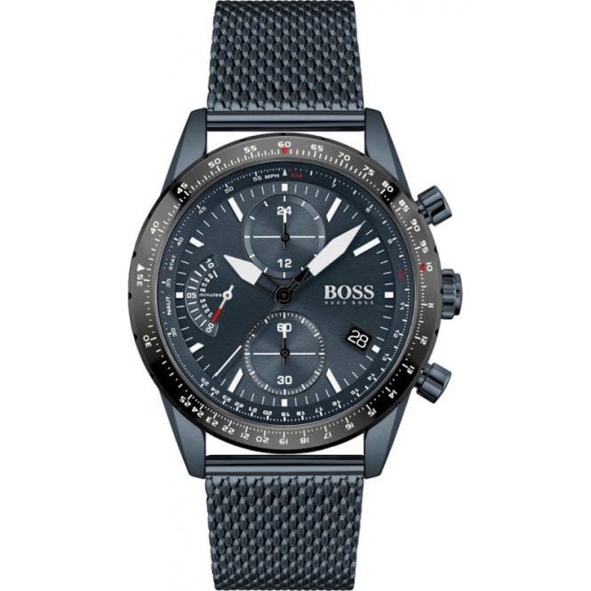 Hugo Boss Mens 1513887 Chronograph Blue Pilot Edition Watch -korean beauty