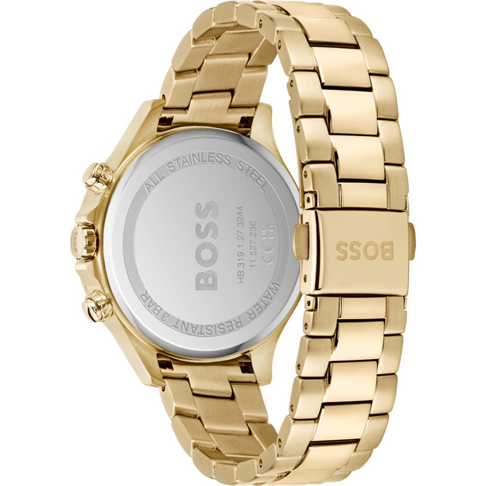 Hugo Boss Womens 1502628 Hera Gold Tone Stainless Steel Watch With Crystal Accents -korean beauty