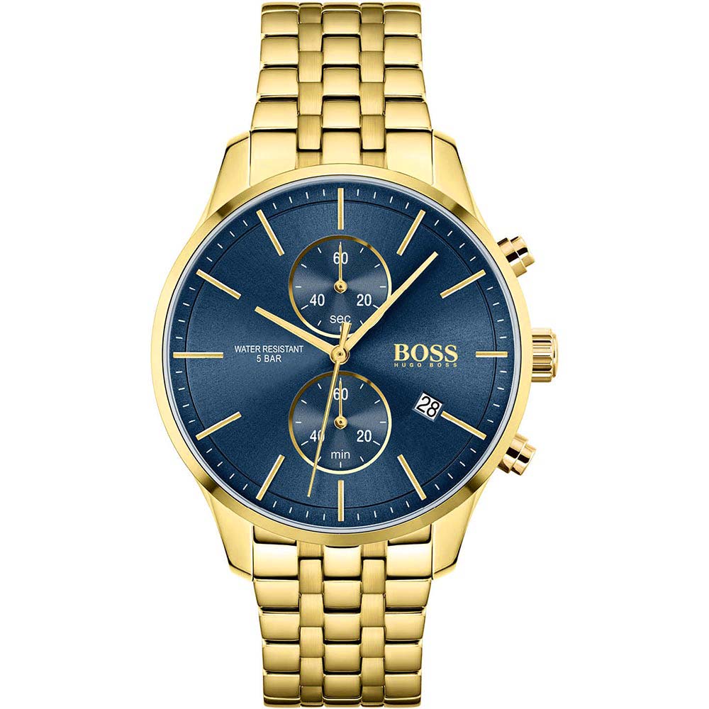 Hugo Boss Men S Watch Associate Yellow Gold Blue Hb1513841 -korean beauty