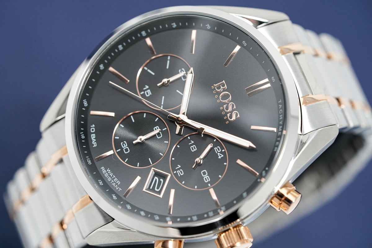 Hugo Boss Men S Watch Champion Two Tone Black Hb1513819 -korean beauty