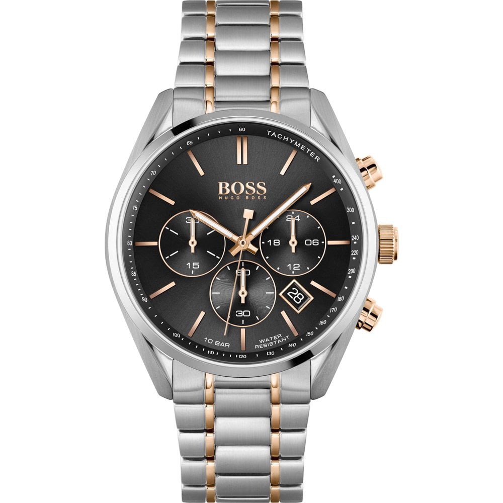 Hugo Boss Men S Watch Champion Two Tone Black Hb1513819 -korean beauty