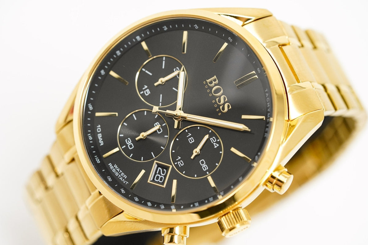Hugo Boss Men S Watch Champion Yellow Gold Hb1513848 -korean beauty