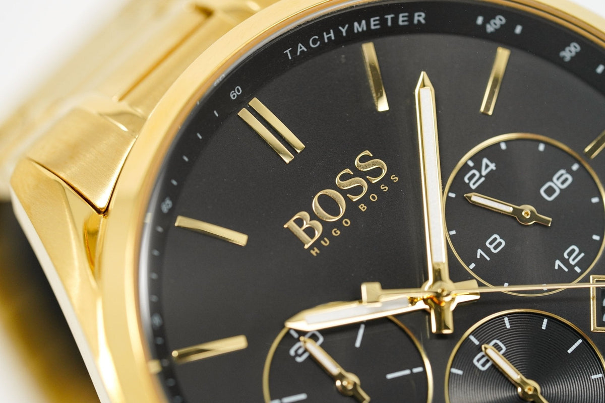 Hugo Boss Men S Watch Champion Yellow Gold Hb1513848 -korean beauty