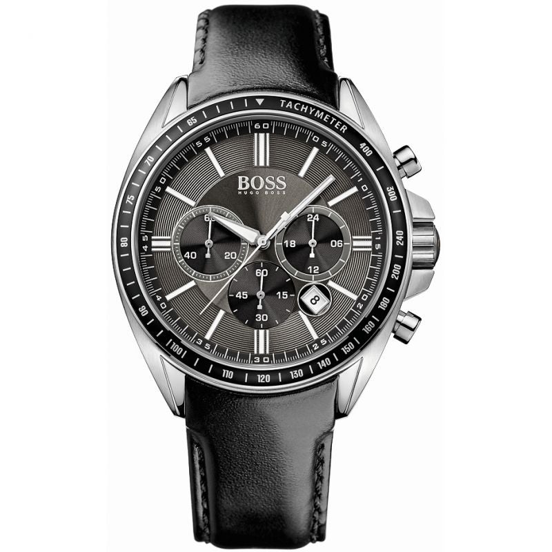 Hugo Boss Men S Watch Chronograph Black Driver Leather Hb1513085 -korean beauty