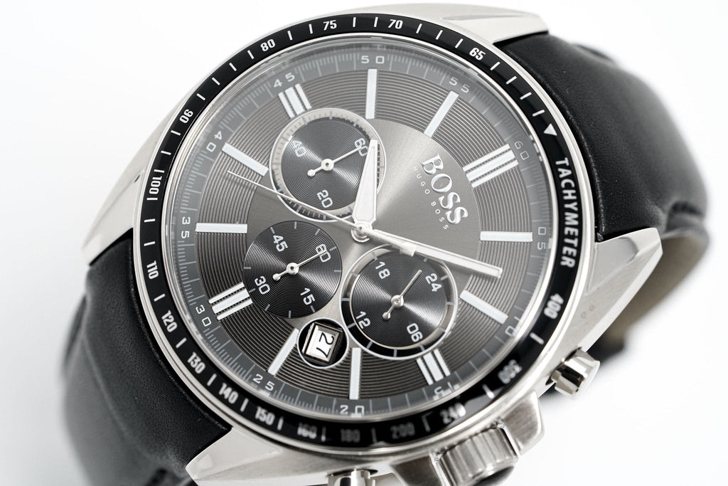 Hugo Boss Men S Watch Chronograph Black Driver Leather Hb1513085 -korean beauty