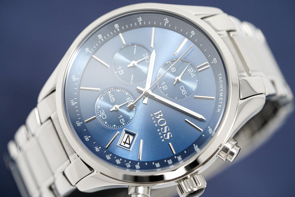 Hugo Boss Men S Watch Chronograph Grand Prix Blue Hb1513478 -korean beauty