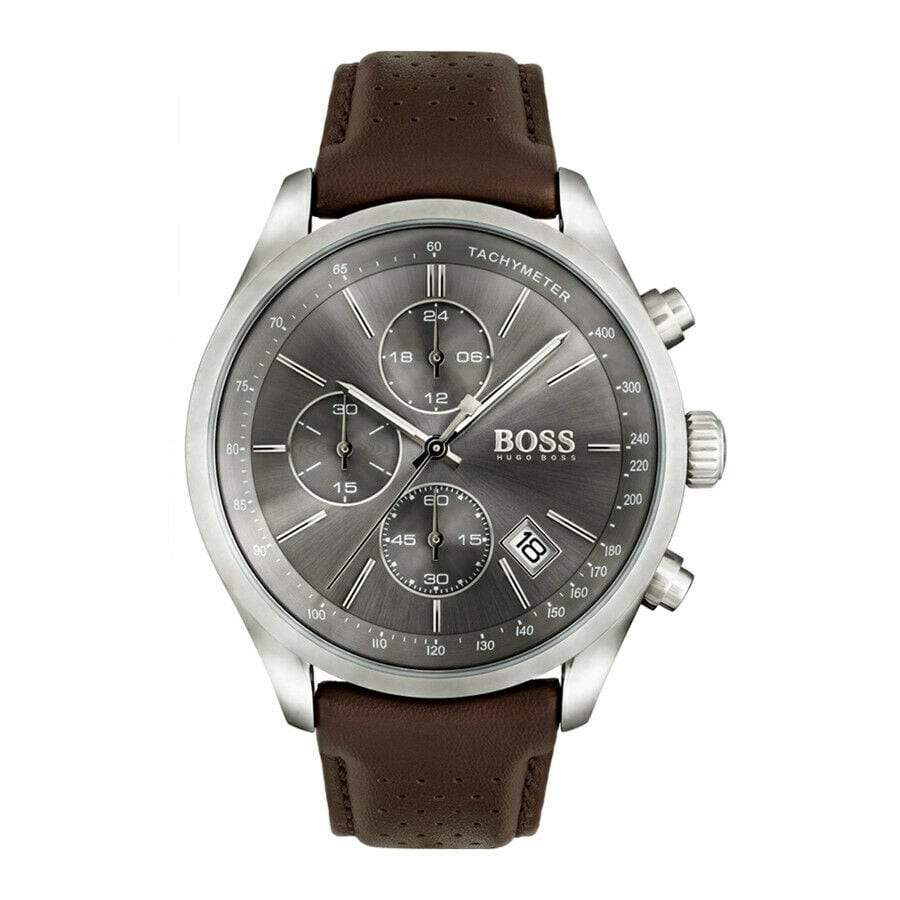 Hugo Boss Men S Watch Chronograph Grand Prix Grey Hb1513476 -korean beauty