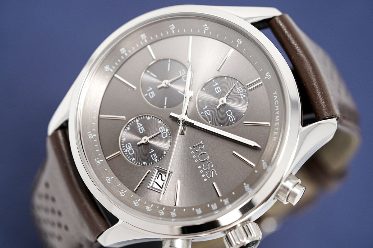 Hugo Boss Men S Watch Chronograph Grand Prix Grey Hb1513476 -korean beauty