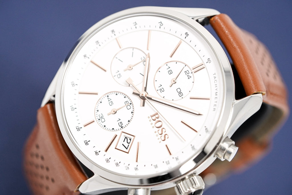 Hugo Boss Watch Chronograph Grand Prix White Hb1513475 -korean beauty