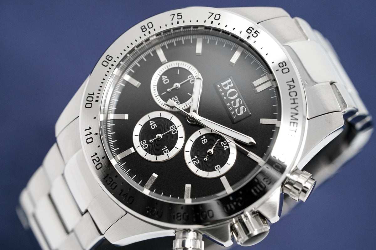 Hugo Boss Men S Watch Chronograph Ikon Black Hb1512965 -korean beauty