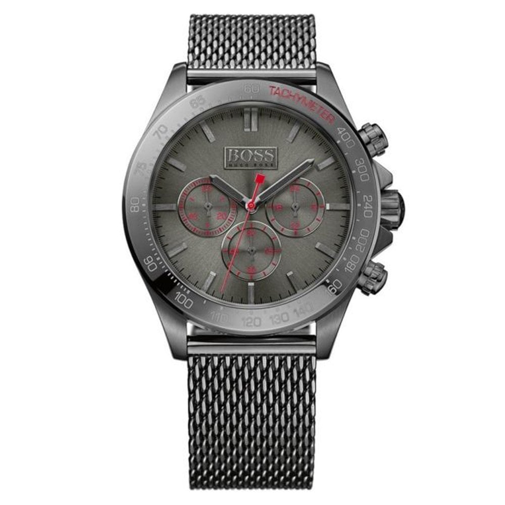 Hugo Boss Men S Watch Chronograph Ikon Grey Mesh Hb1513443 -korean beauty