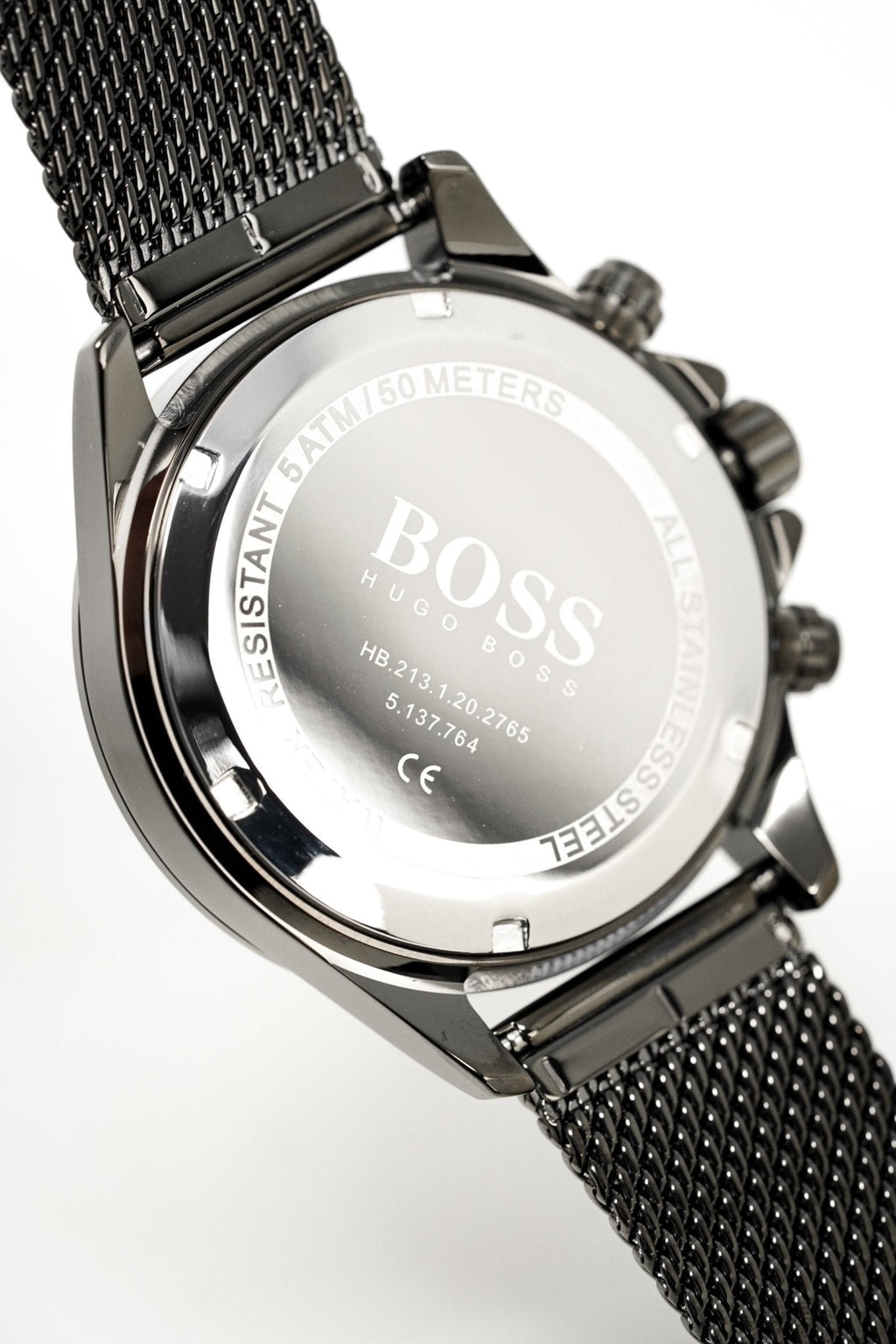 Hugo Boss Men S Watch Chronograph Ikon Grey Mesh Hb1513443 -korean beauty