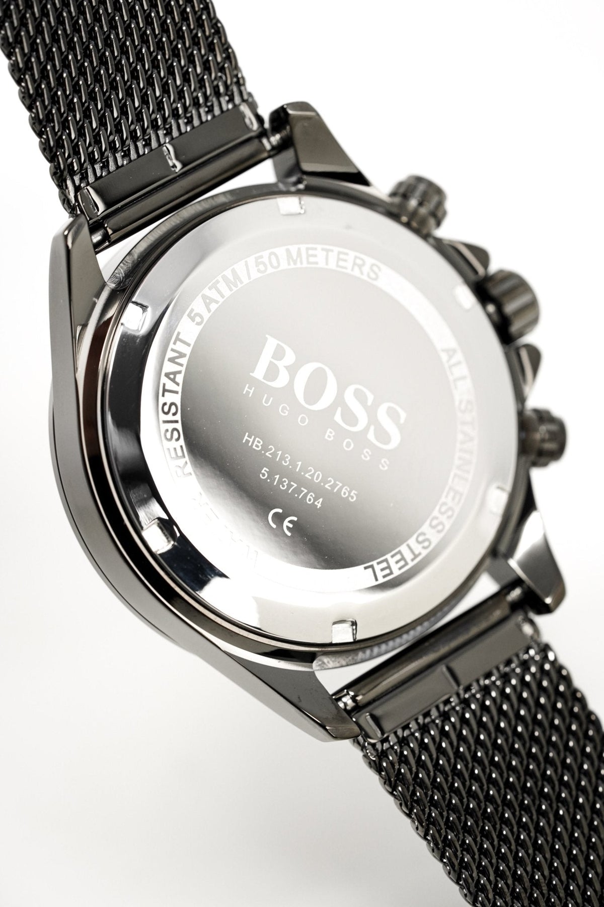 Hugo Boss Men S Watch Chronograph Ikon Grey Mesh Hb1513443 -korean beauty