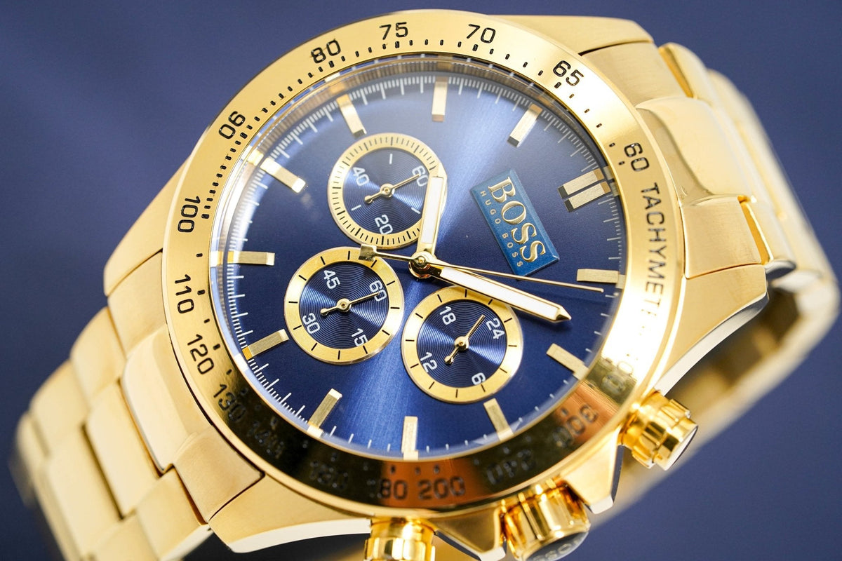 Hugo Boss Men S Watch Chronograph Ikon Yellow Gold Hb1513340 -korean beauty
