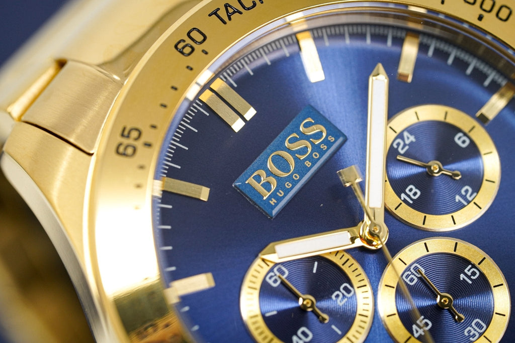 Hugo Boss Men S Watch Chronograph Ikon Yellow Gold Hb1513340 -korean beauty