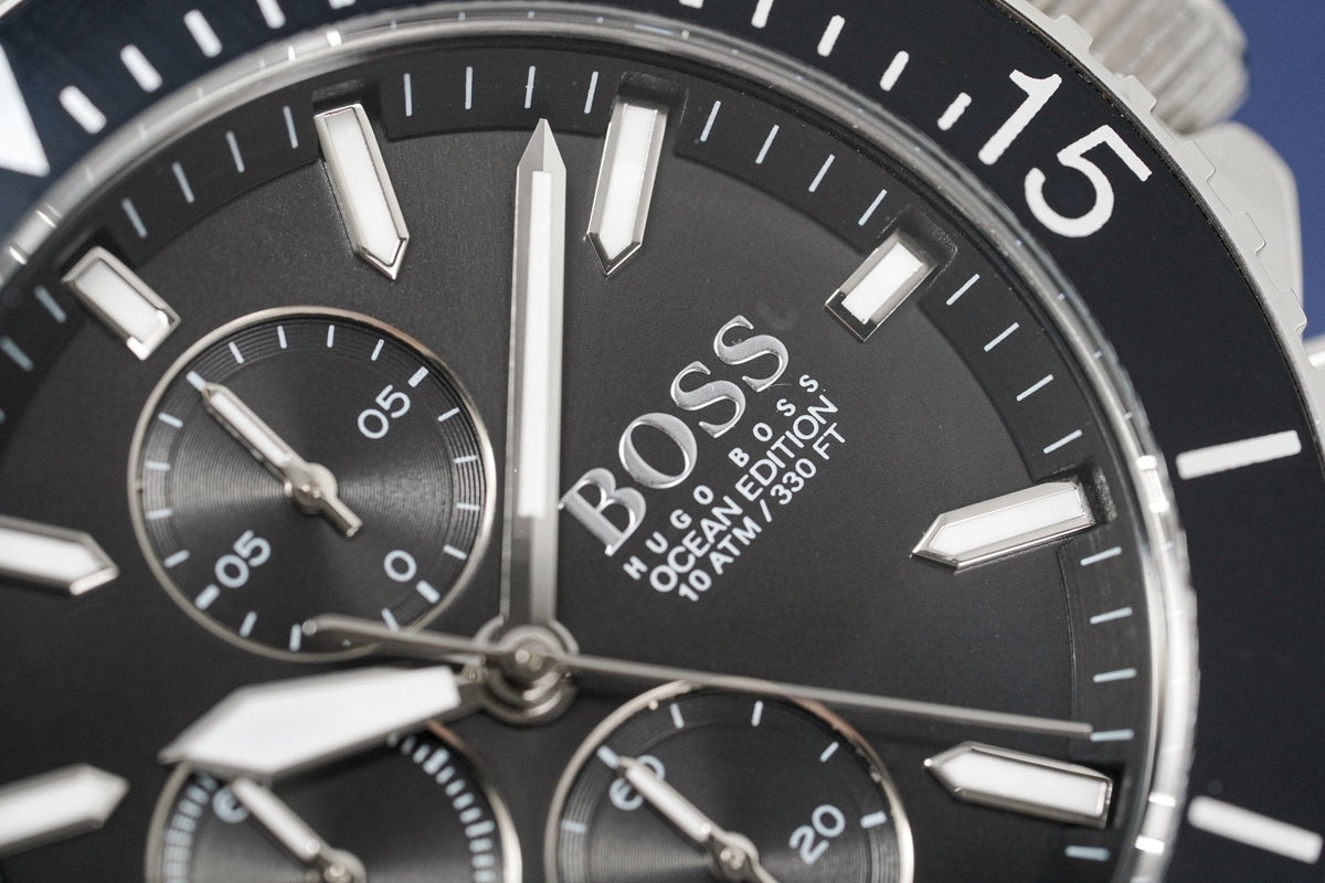 Hugo Boss Men S Watch Chronograph Ocean Edition Black Hb1513701 -korean beauty