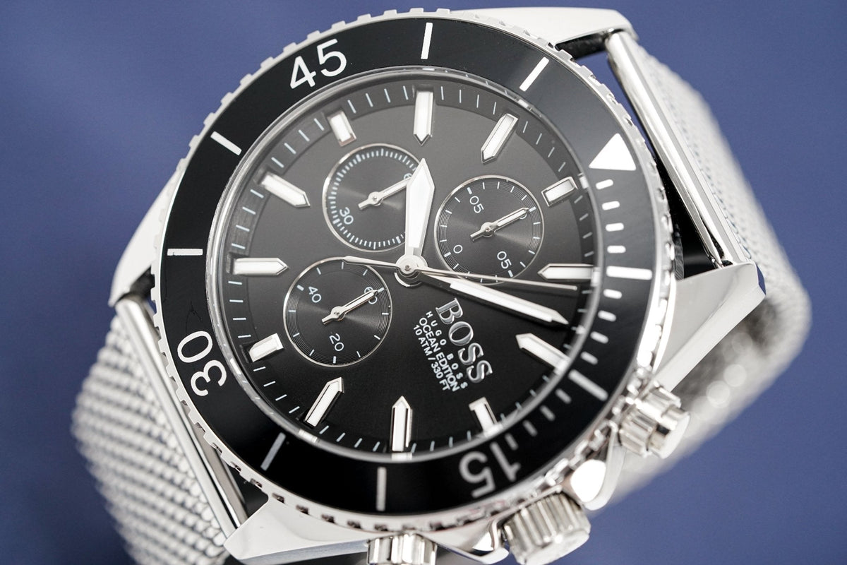 Hugo Boss Men S Watch Chronograph Ocean Edition Black Hb1513701 -korean beauty