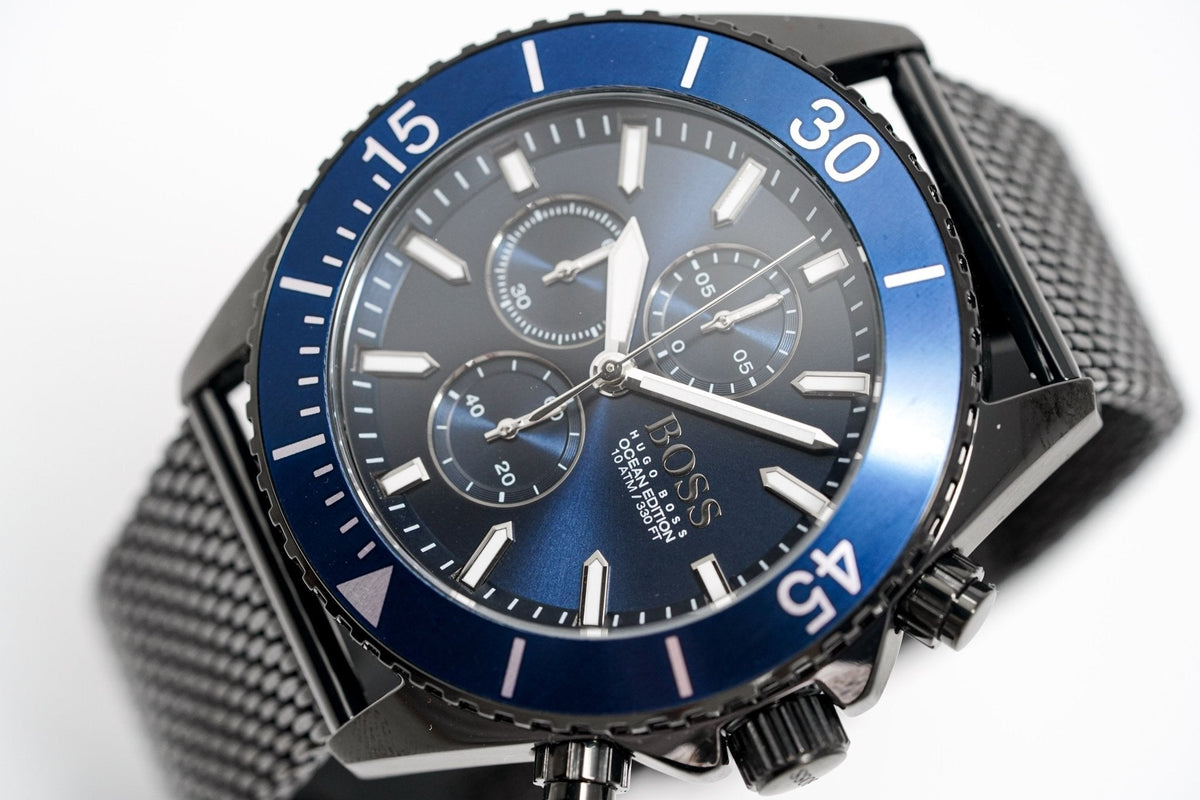 Hugo Boss Men S Watch Chronograph Ocean Edition Blue Hb1513702 -korean beauty