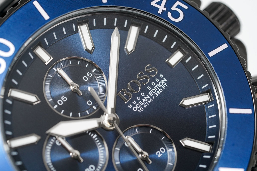 Hugo Boss Men S Watch Chronograph Ocean Edition Blue Hb1513702 -korean beauty