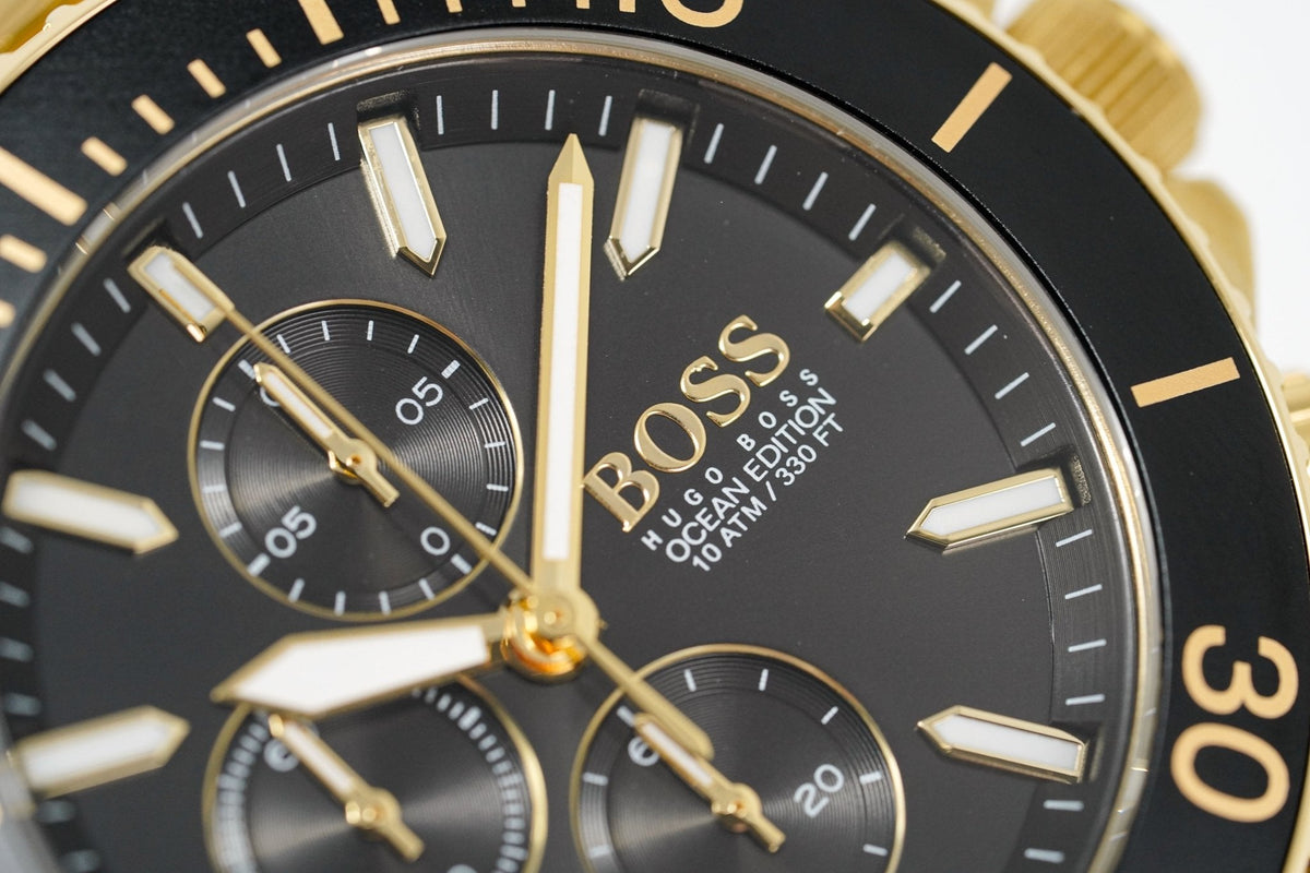 Hugo Boss Men S Watch Chronograph Ocean Edition Gold Hb1513703 -korean beauty