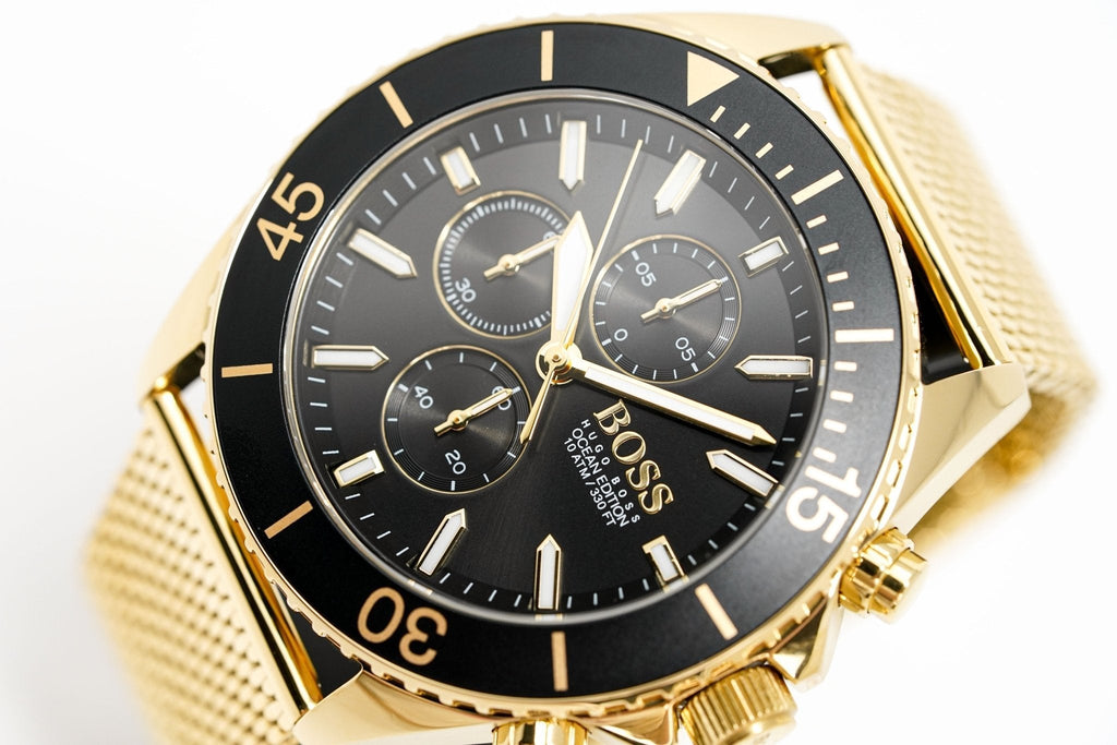 Hugo Boss Men S Watch Chronograph Ocean Edition Gold Hb1513703 -korean beauty